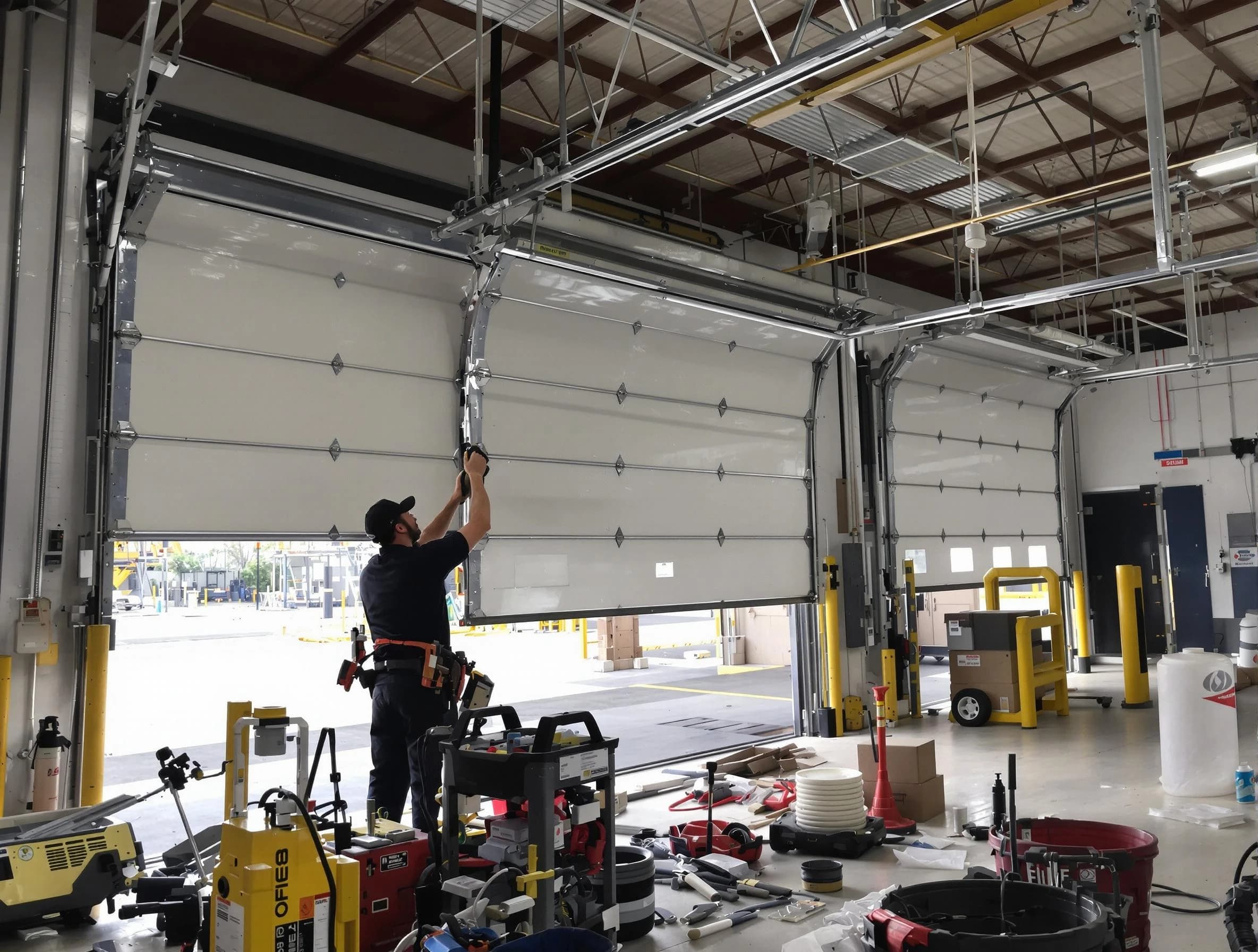 Senoia Garage Door Repair technician performing commercial garage door repair in Senoia