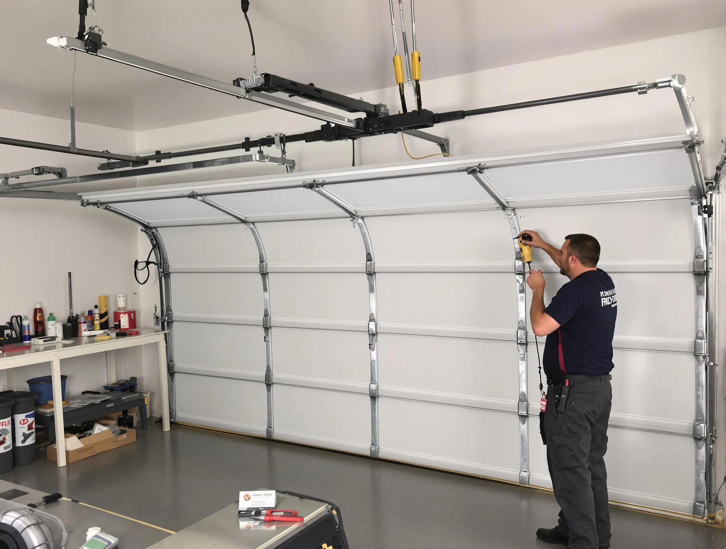 Senoia Garage Door Repair certified technician performing overhead door system repair in Senoia
